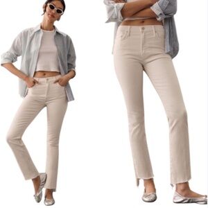 MOTHER The Insider Crop Step Fray Jeans- Wash: Cream Puffs - 26